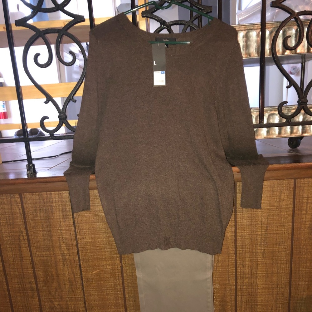Sz Lrg NWT Brown Sweater. Cozy & Warm! Massimo.